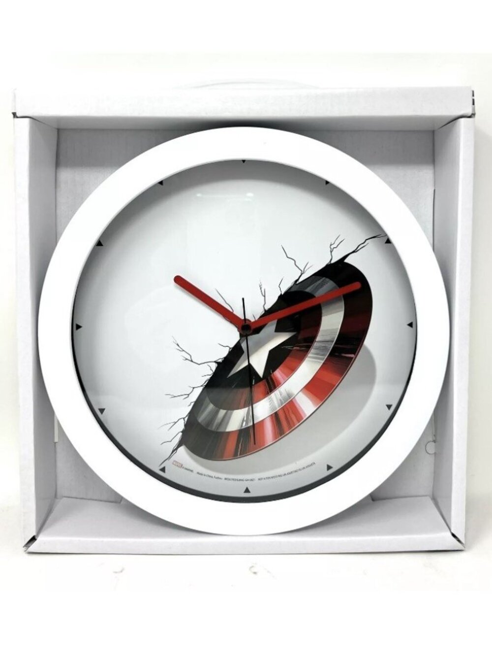 Marvel Captain America Shield Wall Clock 9.5” NIB Bioworld Avengers Decor